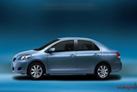 Toyota Belta Blue Metallic Color Side View