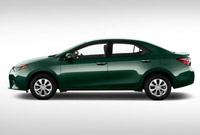 Toyota Corolla GLI 2014 Dark Green Color Side View